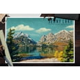 thumbnail image 3 of Grand Teton National Park, Wyoming, Jenny Lake, Oil Painting (12x18 Wall Art Poster, Room Decor), 3 of 3