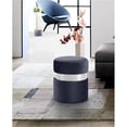 thumbnail image 2 of Meridian Furniture Hailey Ottomane/tabouret Contemporain en Velours Gris, 2 of 8