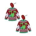thumbnail image 3 of Sweater Christmas Earrings for Women Funny Jewelry Charm for Party Christmas Gift Box Red, 3 of 9