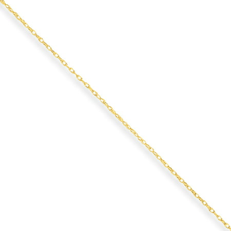 0.6mm, 14k Yellow Gold, Cable Rope Chain Necklace