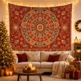 thumbnail image 3 of Botanical Mandala with Layered Flower Center, Peaceful Boho Style for Boho Decor Lovers, Mandala Wall Decor Housewarming Gift, Tapestry Wall Hanging for Bedroom and Yoga Room, 3 of 7