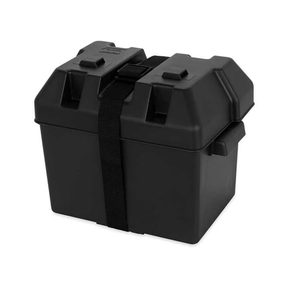 CTW RV Black Trailer Plastic Battery Box with Strap