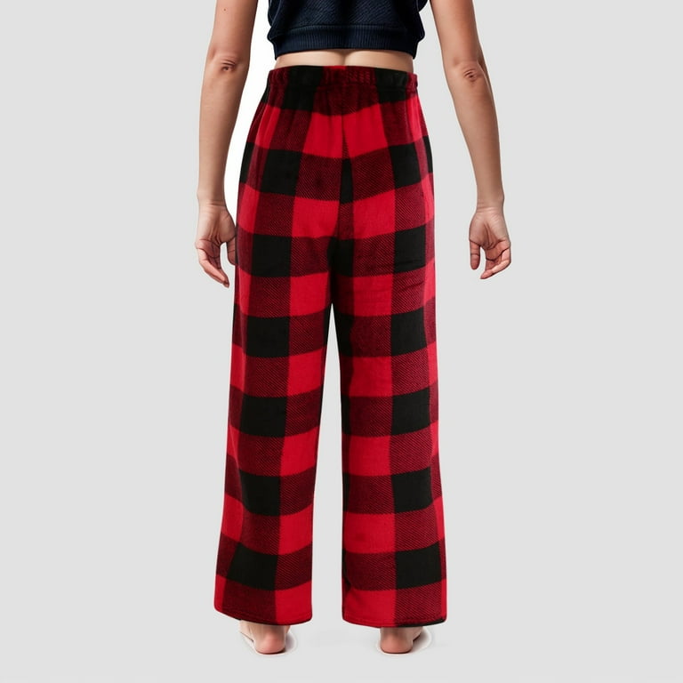 Lauty Fleece Pants Girls Buffalo Plaid Pajama Pants Boys Pants