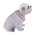 thumbnail image 3 of White Light Gray Shaking Head Nodding Bulldog Dog Decoration for Car, 3 of 5