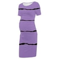 thumbnail image 7 of Zwiiyzr 2025 Women's Maternity Dress Striped Slim Short Sleeve Tank Dresses Scoop Neck Pregnancy Bodycon Dress for Casual Wear Purple, 7 of 7