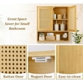 thumbnail image 4 of Bamboo Cabinet Wall Mount, Rattan Medicine Cabinet with Shelves and Doors, Wall Cabinet Above Toilet, Storage Organizer for Laundry Room, Kitchen, Living Room, 4 of 15