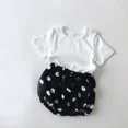 thumbnail image 4 of Body coreano de verano para mujer, camiseta de manga corta con cuello redondo, pantalones versátiles de media manga, pantalones grandes de pan de PP, traje para niños, 4 of 5