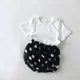 thumbnail image 4 of Body coreano de verano para mujer, camiseta de manga corta con cuello redondo, pantalones versátiles de media manga, pantalones grandes de pan de PP, traje para niños, 4 of 5