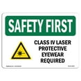 thumbnail image 1 of SignMission OS-SF-D-35-L-10567-10PK Sécurité OSHA Premier Signe - Classe IV Lunettes de Protection Laser avec Symbole, 1 of 1