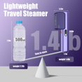 thumbnail image 5 of Vaporizador para ropa, vaporizador de viaje de 100-240 V para ropa portátil, plancha de vapor profesional 2 en 1, vaporizador de ropa de mano de 1000 W, calentamiento rápido de 10 s, vapor penetrante, 5 of 5