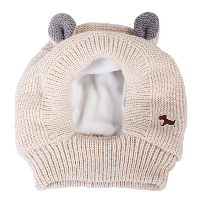 EastVita Knitted Hat Noise Protection Pet Ear Muffs Winter Washable Dog Ear Protection For Medium Large Dogs Cats Pets