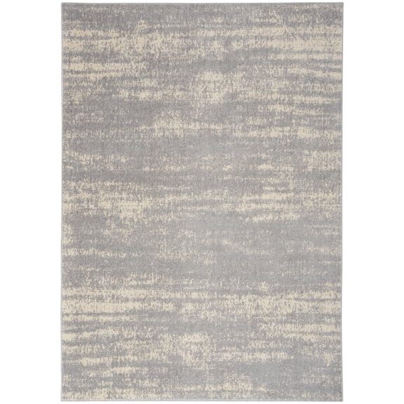 Nourison Essentials Indoor/Outdoor Grey/Beige 5' x 7' Area Rug, (5x7)