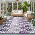 thumbnail image 2 of Area Rugs 3'x5', Purple Boho Flowers Carpet Runner Indoor Outdoor Rugs Home Decor Aesthetic, Modern Luxurious Geometric Floral Non Slip Mats Washable Accent Rug for Living Room Bedroom, 2 of 8