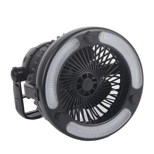 Ventilador ligero y portátil de ABS con 18 LED, multifunción, para tienda de campaña al aire libre, con gancho