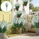 thumbnail image 1 of Plantas artificiales de lavanda de 42 cm | Flores artificiales moradas realistas con tallos de plástico duradero | Centro de mesa para bodas, decoración del hogar, arreglo de césped primaveral, 1 of 6