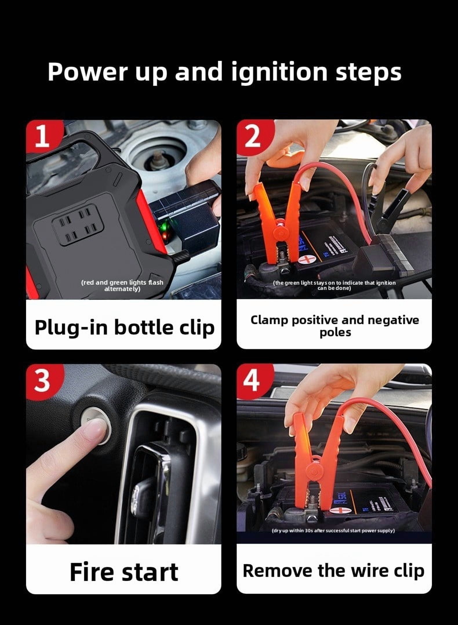 39800mAh Car Battery Charger Portable Jump Starter with Air Compressor for 12V Vehicles Digital Display Power Bank LED Flashlight USB C Charging