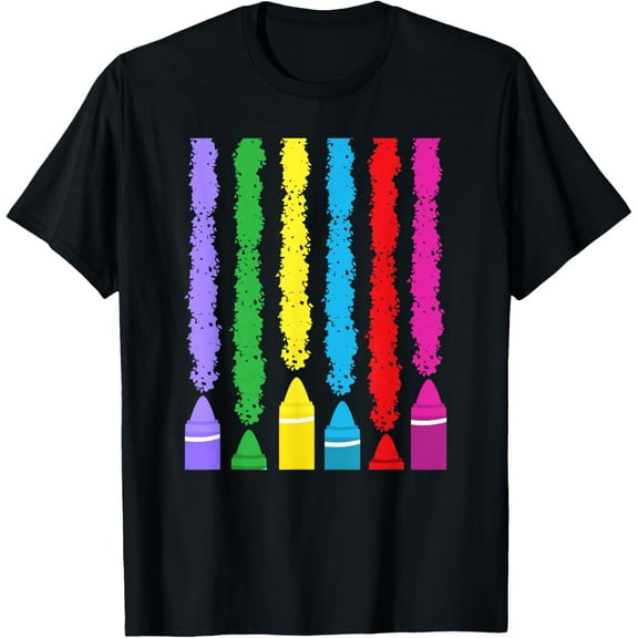 Cray Colors Child Art - Colorful Crayon T-Shirt
