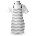 thumbnail image 4 of Grey Geometric Apron, Style Ziggurat Inspired Pattern Pixel Motifs with Ombre Effect, Unisex Kitchen Bib with Adjustable Neck for Cooking Gardening, Adult Size, Grey Pale Grey and White, by Ambesonne, 4 of 4