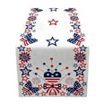 thumbnail image 2 of erdimoy 4th of July Patriotic Table Runner, 72×13 Inch 5 Styles Red White Blue Star Gnome Butterfly Linen Table Runner for Independence Day Memorial Day Dining, 2 of 6