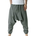 thumbnail image 1 of HUANBAI Men Casual Summer Loose Drawstring Mid Waist Yoga Harem Pants With Pockets, 1 of 8