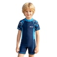 thumbnail image 2 of Boys One-piece Swimsuits with Tropical Print Zip Up Sun Durable Lightweight Beach Suifing Casual Kids Summer Swimwear Size 9-10 Y, 2 of 6