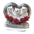 thumbnail image 4 of Estatua de escritorio, adorno de escritorio, regalos de arte artesanal, estatua de gatito, figura de gato para estantería, dormitorio, mesa, centro de Estilo B, 4 of 8