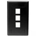 thumbnail image 1 of Hubbell IFP13BK Flush Phone/Data/Multimedia Wall Plate, 1 Gang, 3 Port, Black (Pack of 25), 1 of 1