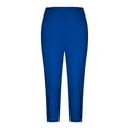 thumbnail image 5 of Alitao Capri Pants Biker Shorts Women Capri Leggings For Women Knee Length Capri Leggings 2025 Summer Cropped Pants Casual Solid Comfy Capris Booty Shorts Womens Shorts Blue XL, 5 of 6
