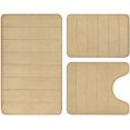 thumbnail image 1 of CPDD Beige Memory Foam Bathroom Rug Set 3 Piece Non Slip Extra Absorbent Shaggy Bathroom Mats and Rugs Sets, Soft & Dry Bath Mat Sets for Bathroom Washable Carpets Set Beige 3 Pieces Set, 1 of 8
