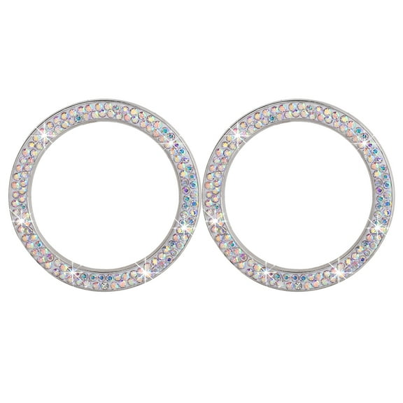 2 PCS Car Engine Decoration Ring Vehicle Ignition Button Start Lever Colorful