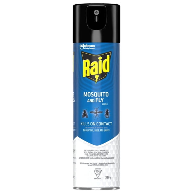 Raid Mosquito and Fly Insect Killer, for Indoor and Outdoor Use, 350g