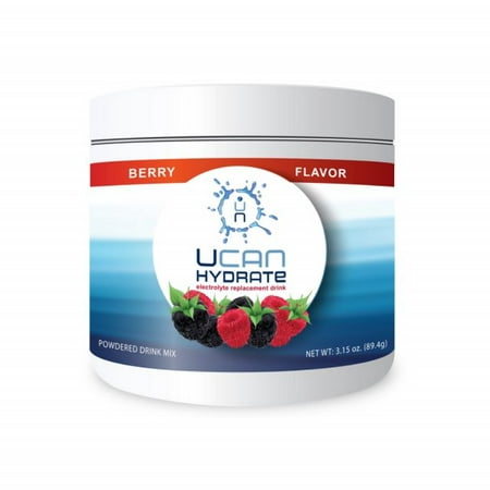 UCAN Hydrate Electrolyte Drink Mix Jar, Berry, No Sugar, Zero Calories,3.15 oz ,30 (Best Zero Calorie Drinks)