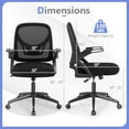thumbnail image 2 of LYYHTY Mesh Office Chair, Ergonomic Desk Chair with Flip-up Arms & Lumbar Support, Height Adjustable Swivel Computer Chair with High Back for Home Office (Black), 2 of 10