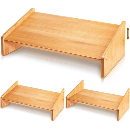 Foot Rest for Under Desk at Work, Wooden Foot Stool, Slanted Desk Foot Rest, Ergonomic Adjustable Office Footrests, Nursing Foot Stool for Office and Home(Light Brown,Low)