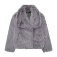 thumbnail image 2 of ZQUUVOU Women's Short Faux Fur Coat Casual Shaggy Jacket with Pockets Long Sleeve Warm Winter Open Front Fluffy Outwear Gray, 2 of 3