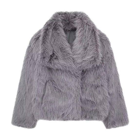 ZACPNCV Women's Long Faux Fur Coat Lapel Shaggy Winter Jacket Warm Furry Open Front Outerwear