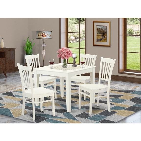 Medieval Dining Table Set - 5 Piece Kitchen Table & Chairs - Rustic Farmhouse Style