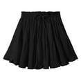 thumbnail image 5 of Women Solid Lace Up Skirt High Waist Skirt Pleated Ruffle Fold Skirt, 5 of 6