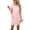 Pink, variant on COSFO Green Dresses for Womenfall Solid Casual Crew Neck Long Sleeve Mini Dresses Slim Belted A-Line Dresses