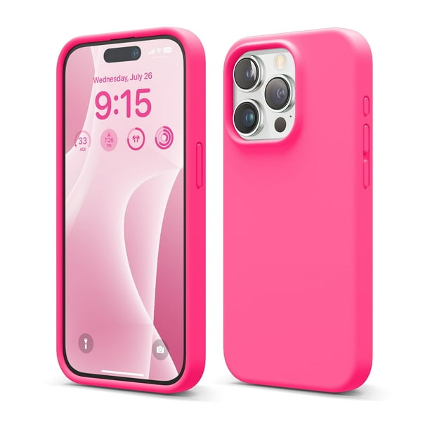 Funda de silicona líquida Elago para iPhone 15 Pro, color rosa