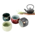 thumbnail image 4 of Ymiko Japanese Style Tea Cup,4pcs Retro Kiln Baked Tea Cup Set Japanese Style Ceramic Kung Fu Teaware Drinkware,Kiln Baked Tea Cup, 4 of 8