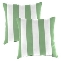 Jordan Manufacturing 20" x 20" Awning Cucumber Green Stripe Square Outdoor Throw Pillow (2 Pack)