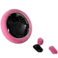 thumbnail image 5 of Funda de volante de felpa, rosa, 1 unidad. Suave, cálida y antideslizante. Decoración para el coche para mujeres y niñas., 5 of 5