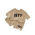 thumbnail image 2 of Summer Digital 1977 Print T-Shorts Two-piece Set Fashion Kids Loungewear Boutique Clothing Sportswear Children Suit Green 90, 2 of 10