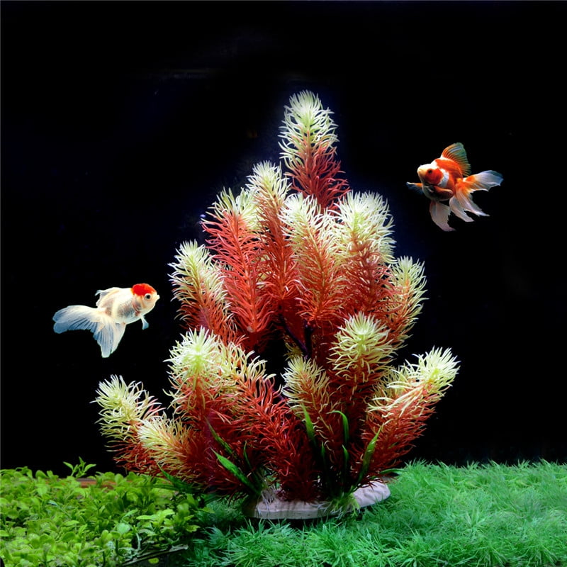 Aquarium Decoration Flowers Plastic Growing Effect Aquarium Plants