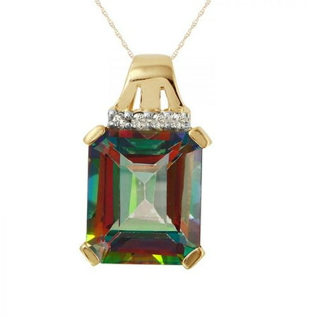 Ladies 7.19 Carat Diamond And Topaz 14K Yellow Gold Necklace