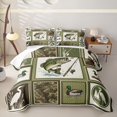 thumbnail image 2 of Erosebridal Green Pike Fish Twin Quilt Set for Boys Girls, Rustic Wildlife Twin Coverlet Set, 2pcs, 2 of 7