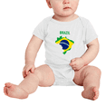 thumbnail image 5 of Brazil Map Flag Baby Rompers Baby Clothes (White, 12-18 Months), 5 of 5