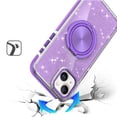thumbnail image 5 of For Apple iPhone 14 Pro Max Case, Slim Bling Glitter Sparkly Shimmer Hybrid with Magnetic Ring and 360° Rotational Stand [Compatible with Magsafe] Phone Cover (Purple), 5 of 10