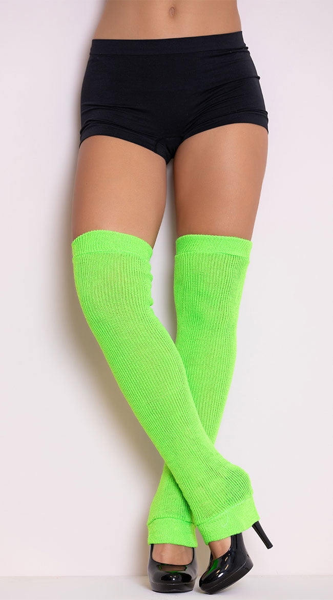 Music Legs Thigh High Leg Warmers, Black Leg Warmers